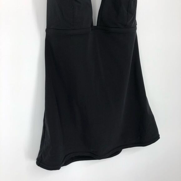 Gap Body Tankini Halter Swim Top Womens Medium Black V Neck - Picture 3 of 9